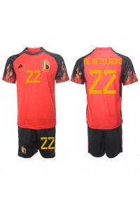 Fotbalové Dres Belgie Charles De Ketelaere #22 Dětské Domácí Oblečení MS 2022 Krátký Rukáv (+ trenýrky)